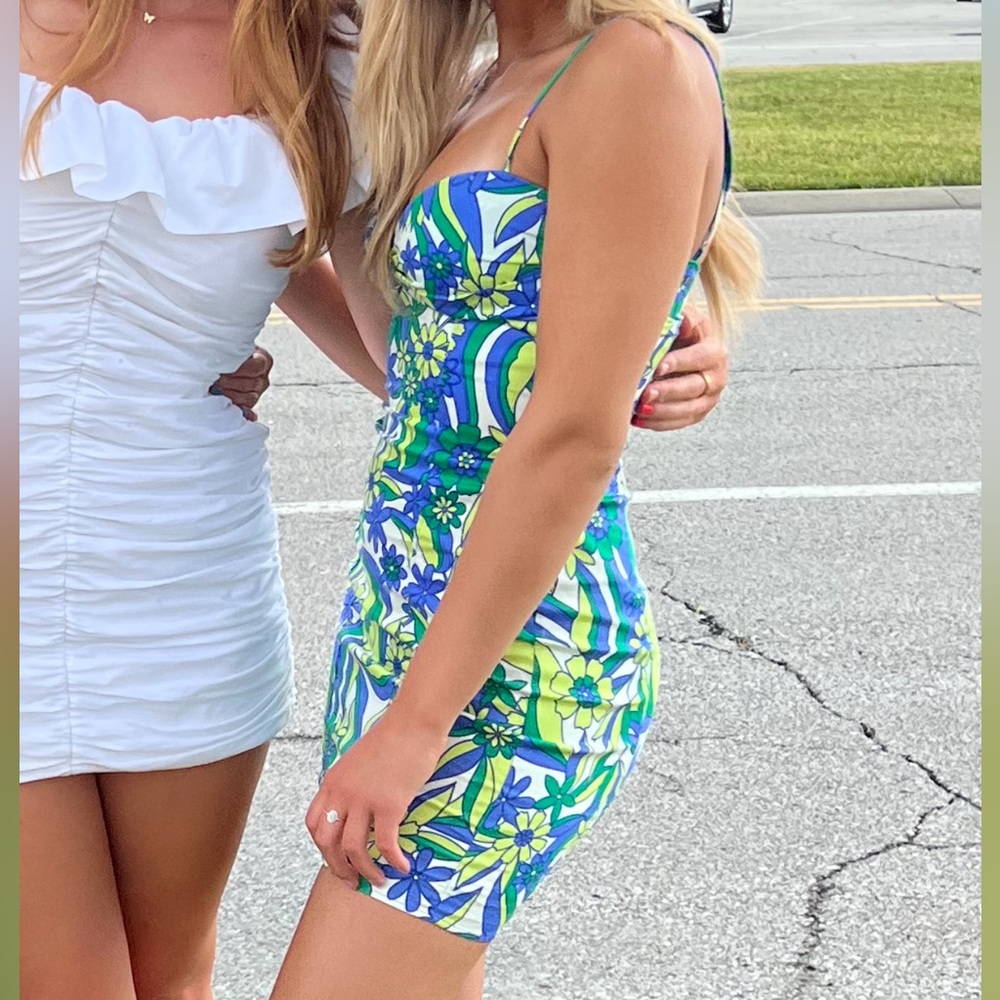 Zara floral mini dress
